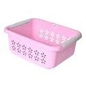 Heart Home Multipurpose Rectangle Shape Plastic Storage Basket for Kitchen, Fruit Basket, Office Table, Storage Organizer Small (Pink)