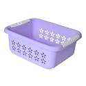 Heart Home Multipurpose Rectangle Shape Plastic Storage Basket for Kitchen, Fruit Basket, Office Table, Storage Organizer Small (Purple)