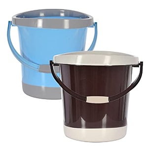 heart home square unbreakable virgin plastic bucket for homekitchenoffice 16ltr black-47hh01186