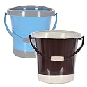 Heart Home Square Unbreakable Virgin Plastic Bucket For Home/Kitchen/Office, 16Ltr. (Black)-47HH01186