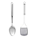 Heart Home Multiuses Serving &amp; Cooking Stainless Steel Kitchen Tool &amp; Utensil, Set of 2 (Slotted Turner &amp; Solid Turner) (Silver)