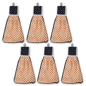 heart home washbasin hanging napkin  hand towel for kitchen  pack of 6  golden