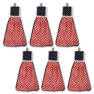 heart home washbasin hanging napkin  hand towel for kitchen  pack of 6  red