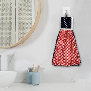 heart home napkin  washbasin hanging napkin  kitchen towel with ties  napkin for kitchen  circle napkin for bathroom  hand towel for kitchen  red