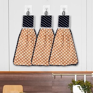 heart home washbasin hanging napkin  kitchen towel with ties  hand towel for kitchen  pack of 3  golden