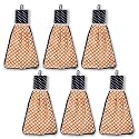 Heart Home Washbasin Hanging Napkin | Hand Towel for Kitchen | Pack of 6 | Golden