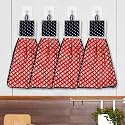 Heart Home Napkin | Washbasin Hanging Napkin | Kitchen Towel with Ties | Napkin for Kitchen | Circle Napkin for Bathroom | Hand Towel for Kitchen | Pack of 4 | Red