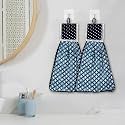 Heart Home Napkin | Washbasin Hanging Napkin | Kitchen Towel with Ties | Napkin for Kitchen | Circle Napkin for Bathroom | Hand Towel for Kitchen | Pack of 2 | Blue