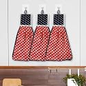 Heart Home Wasbasin Hanging Napkin | Kitchen Towel with Ties | Circle Napkin for Bathroom | Hand Towel for Kitchen | Pack of 3 | Blue