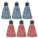 Heart Home Napkin | Washbasin Hanging Napkin | Kitchen Towel with Ties | Napkin for Kitchen | Circle Napkin for Bathroom | Hand Towel for Kitchen | Pack of 6 | Multi