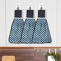 Heart Home Washbasin Hanging Napkin | Kitchen Towel with Ties | Hand Towel for Kitchen | Pack of 3 | Blue