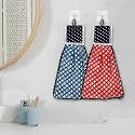Heart Home Napkin | Washbasin Hanging Napkin | Kitchen Towel with Ties | Napkin for Kitchen | Circle Napkin for Bathroom | Hand Towel for Kitchen | Pack of 2 | Multi