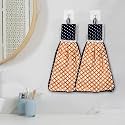 Heart Home Wasbasin Hanging Napkin | Kitchen Towel with Ties | Circle Napkin for Bathroom | Hand Towel for Kitchen | Red