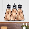 Heart Home Washbasin Hanging Napkin | Kitchen Towel with Ties | Hand Towel for Kitchen | Pack of 3 | Golden
