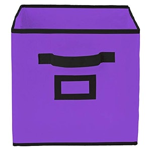 heart home non woven large foldable storage organiser cubesboxes purple - cthh16959