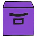 Heart Home Non Woven Large Foldable Storage Organiser Cubes/Boxes (Purple) - CTHH16959