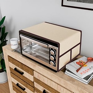 heart home pvc multicheck floral print microwave oven cover for home amp kitchen 20 ltr brown 54hh4106