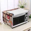 Heart Home PVC Multicheck Floral Print Microwave Oven Cover for Home &amp; Kitchen 20 LTR. (Brown) 54HH4106.