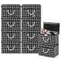 Heart Home Pack of 10 Multipurpose Storage Box For Wardrobe With Lid &amp; Handle | Large Space-Saving Container Boxes For Storage Clothes - Ideal For Bathroom &amp; Kitchen | Check Print - Black