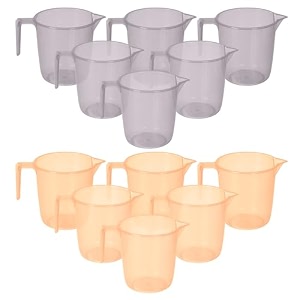 heart home plastic lightweight unbreakable bathroom mug 15 litre- pack of 2 light brown 54hh3917