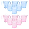 Heart Home Plastic Lightweight, Unbreakable Bathroom Mug 1.5 Litre- Pack of 2 (Light Brown) 54HH3917.