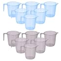 Heart Home Plastic Lightweight, Unbreakable Bathroom Mug 1.5 Litre- Pack of 2 (Light Brown) 54HH3917.