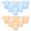 Heart Home Plastic Lightweight, Unbreakable Bathroom Mug 1.5 Litre- Pack of 2 (Light Brown) 54HH3917.