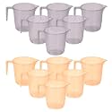 Heart Home Plastic Lightweight, Unbreakable Bathroom Mug 1.5 Litre- Pack of 2 (Light Brown) 54HH3917.