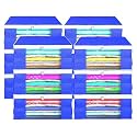 Heart Home (Pack of 6) Saree Covers | Foldable Storage Bag for Almirah &amp; Wardrobe | Non-Woven Saree Bags (9 Inch) Clothes Bag for Women (White Piping) Sari Cover Bags | Blue