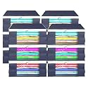 Heart Home (Pack of 12) Saree Covers | Foldable Storage Bag for Almirah & Wardrobe | Non-Woven Saree Bags (9 Inch) Clothes Bag for Women (White Piping) Sari Cover Bags | Grey