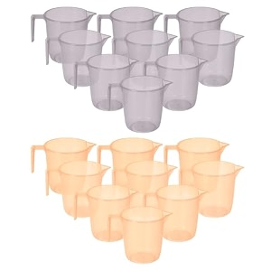 heart home plastic lightweight unbreakable bathroom mug 15 litre- pack of 2 light brown 54hh3917