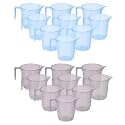 Heart Home Plastic Lightweight, Unbreakable Bathroom Mug 1.5 Litre- Pack of 2 (Light Brown) 54HH3917.