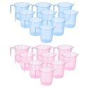 Heart Home Plastic Lightweight, Unbreakable Bathroom Mug 1.5 Litre- Pack of 2 (Light Brown) 54HH3917.