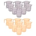 Heart Home Plastic Lightweight, Unbreakable Bathroom Mug 1.5 Litre- Pack of 2 (Light Brown) 54HH3917.