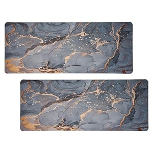 heart home pack of 2 bed side runner  floor carpet  46x19 inch  carpet for home  carpet rug for entrance  runner for bedroom  floor mat for living room  golden marble  grey