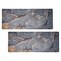 Heart Home Pack of 2 Bed Side Runner | Floor Carpet | 46x19 Inch | Carpet for Home | Carpet Rug for Entrance | Runner for Bedroom | Floor Mat for Living Room | Golden Marble | Grey