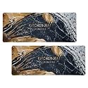 Heart Home Pack of 2 Bed Side Runner | Floor Carpet | 46x19 Inch | Carpet for Home | Floor Mat for Living Room | Runner for Bedroom | Carpet Rug for Entrance | Golden Marble | Black
