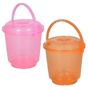 heart home bucket  plastic bucket for mopping  bucket for cleaning  storage container bucket  water storage bucket  bathroom bucket  plain bucket  5 ltr  transparent