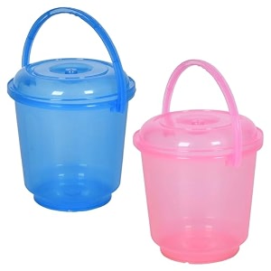 heart home bucket  plastic bucket for mopping  bucket for cleaning  storage container bucket  water storage bucket  bathroom bucket  plain bucket  5 ltr  transparent