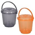 Heart Home Bucket | Plastic Bucket for Mopping | Bucket for Cleaning | Storage Container Bucket | Water Storage Bucket | Bathroom Bucket | Plain Bucket | 5 LTR | Transparent