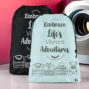 heart home pack of 2 cloth storage bag  non-woven storage organizer  travel pouches  cloth carrying bag  garments cover  storage organizer bag for clothing  large  grey amp black