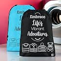 Heart Home Pack of 2 Cloth Storage Bag | Non-Woven Storage Organizer | Travel Pouches | Cloth Carrying Bag | Garments Cover | Storage Organizer Bag for Clothing | Large | Sky Blue &amp; Black