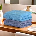 Heart Home Pack of 2 Cotton Hand/Face Towels for Men &amp; Women | Easily Washable | Workout Gym Napkins for Men | Pocket Towel - Dark &amp; Sky Blue