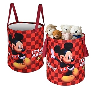 heart home foldable 45l toys organizer for kids room - soft toys storage bagbasketcontainer with handles  disney lion king - black