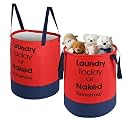 Heart Home Pack of 2 Foldable 45L Toys Organizer for Kids Room - Soft Toys Storage Bag/Basket/Container with Handles | Red &amp; Blue