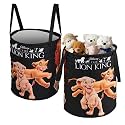 Heart Home Foldable 45L Toys Organizer for Kids Room - Soft Toys Storage Bag/Basket/Container with Handles | Disney Lion King - Black