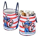 Heart Home Foldable 45L Toys Organizer for Kids Room - Soft Toys Storage Bag/Basket/Container with Handles | Marvel Captain America - Blue