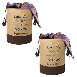 heart home foldable laundry basket for clothes  non-woven round laundry basket  washing clothes storage basket  toy storage organizer  45 ltr  golden dot  black