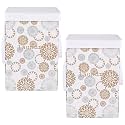 Heart Home Foldable Laundry Basket for Clothes | Non-Woven Round Laundry Basket | Washing Clothes Storage Basket | Toy Storage Organizer | 45 LTR | Golden Dot | Black