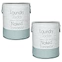 Heart Home Pack of 2 Foldable Laundry Basket for Clothes | Non-Woven Round Laundry Basket | Washing Clothes Storage Basket | Toy Storage Organizer | 45 LTR | Jute-Print | Grey